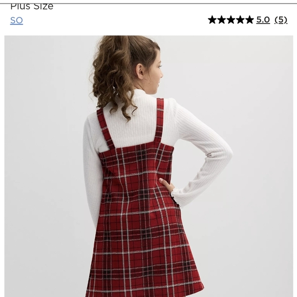Girls SO 2-Piece Plaid Tee & Dress Set - Picture 2 of 4